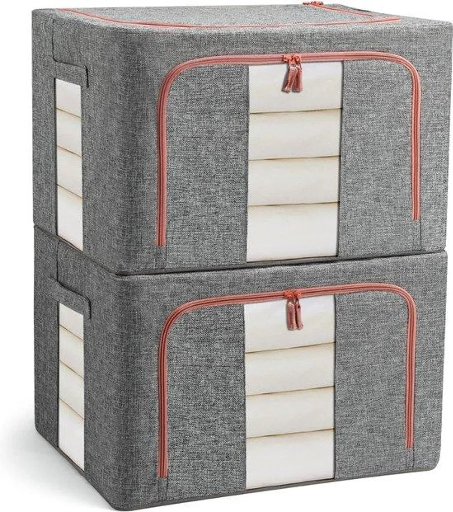 Boîte de rangement pour ranger linge de lit et vêtements 22L Métal