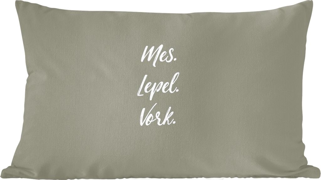 MuchoWow Zierkissen Sofakissen Wohnzimmer Dekokissen 50x30 cm Sprichwörter - Messer. Löffel. Gabeln. - Zitate - Besteck - Wohnzimmerdekoration ...