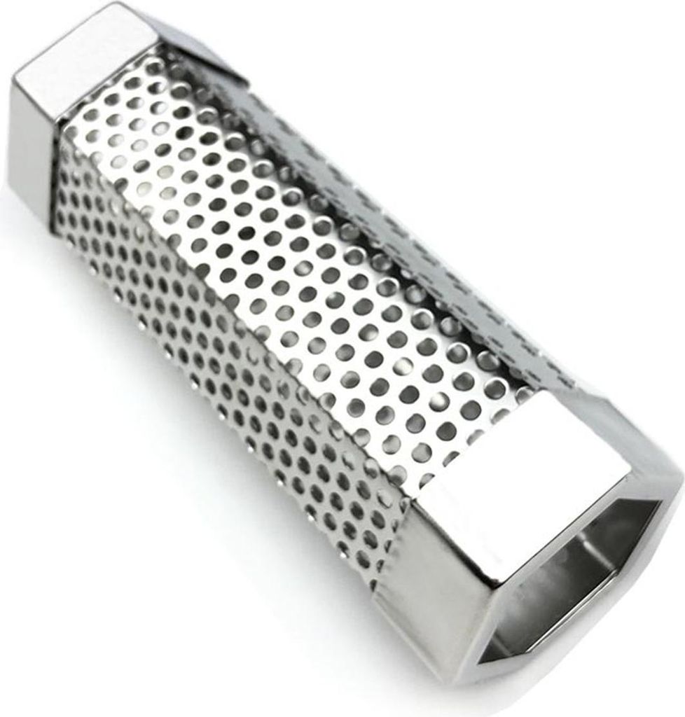 1 x BBQ-Raucherrohrfilter aus perforiertem Edelstahlgewebe zum Heiß- oder Kalträuchern (6 Zoll)