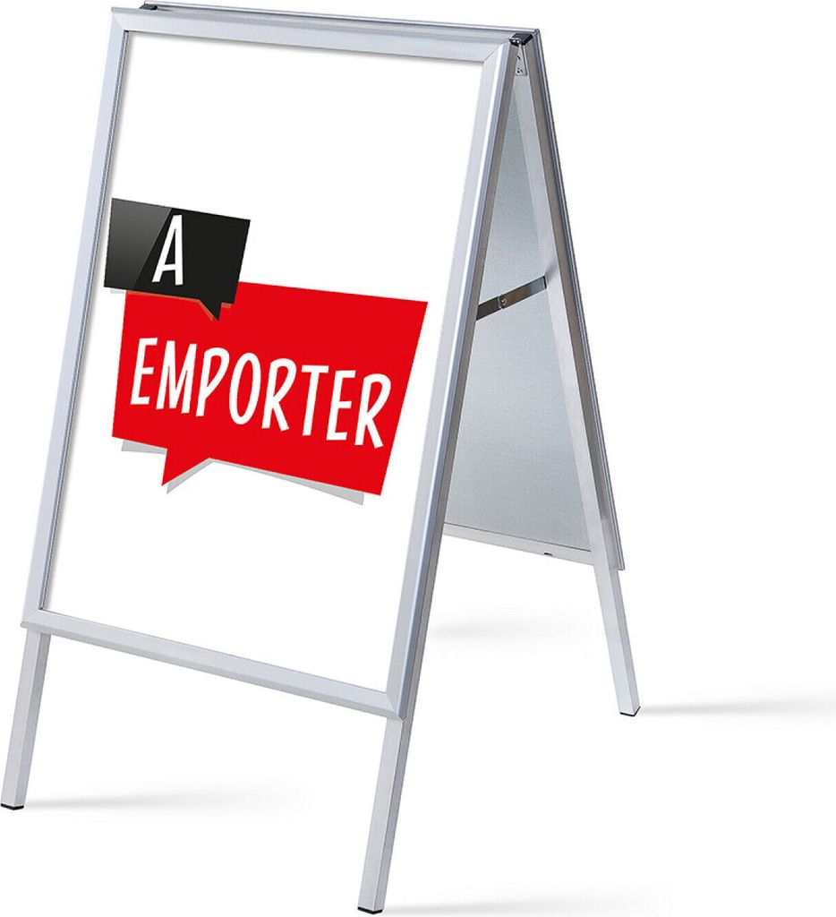 Showdown Kundenstopper - DIN A1 - Komplett-Set - A emporter Französisch - Weiß/Schwarz