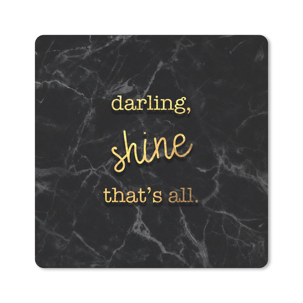 MuchoWow Mauspad Mousepad Zitate - Glänzen - Gold - Marmor 30x30 cm - Mousepads - Maus Mat - Pad - Mausunterlage - Gaming
