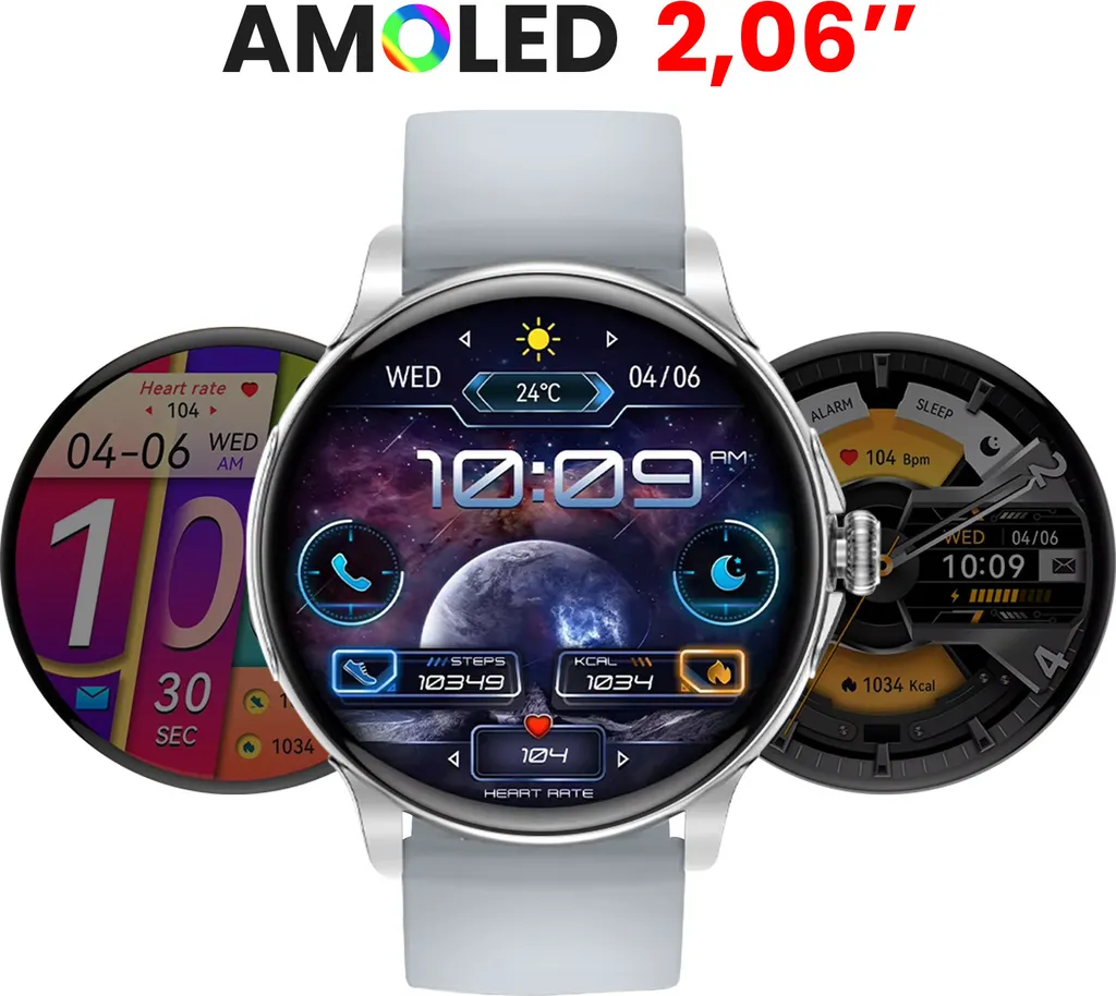 XO Smartwatch AMOLED High-Tech Argento: Sport e Salute IP68 - 5