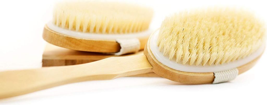 Badebürste Mit Naturborsten – Langer Stiel (40 Cm), Für Sanfte Reinigung, Massage & Peeling, Inkl. Antirutsch-Seil