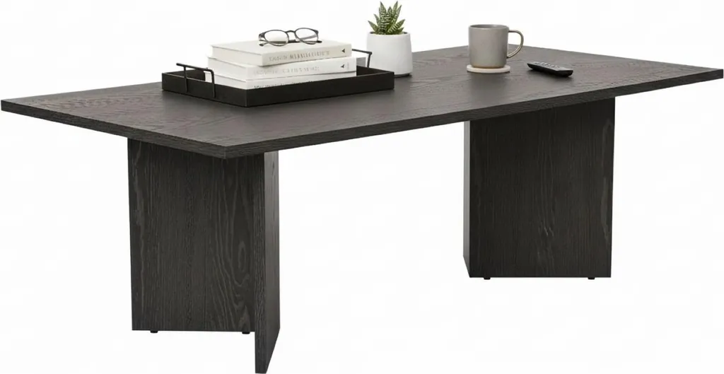 Table Basse Cles Noire 119x60 cm - Robuste et Facile à Nettoyer
