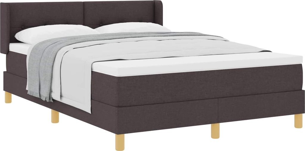 Boxspringbett mit Matratze Dunkelbraun 200 x 140 cm Stoff
