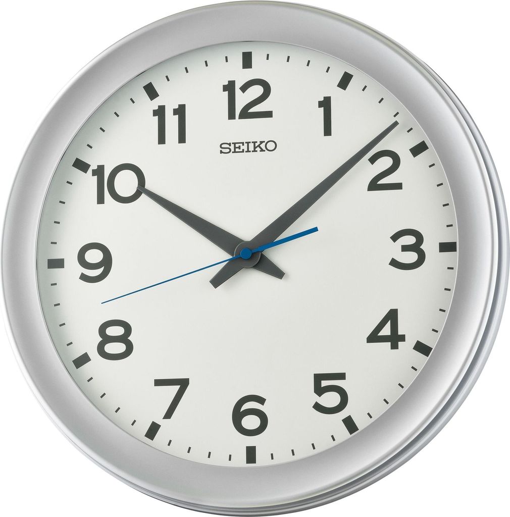 Seiko QXA835S Wanduhr Quarz Silberfarben Gut Ablesbar