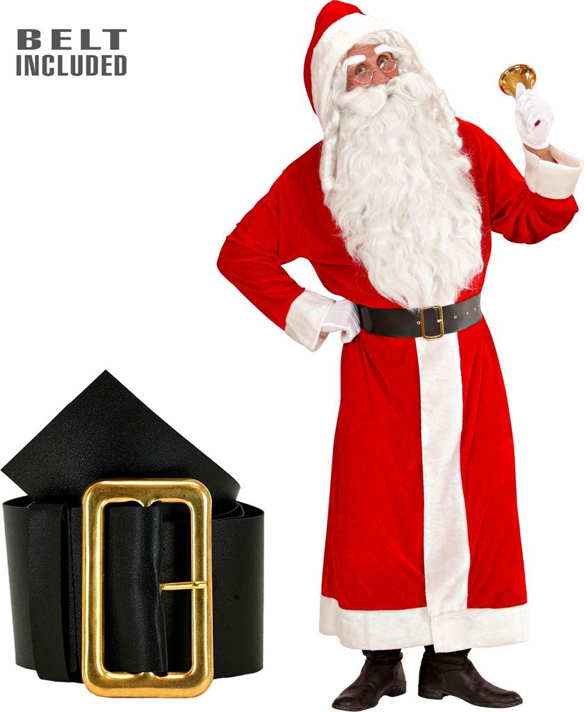 WIDMANN MILANO Mantel Weihnachtsmann Kapuze Gürtel Party Produktbild 