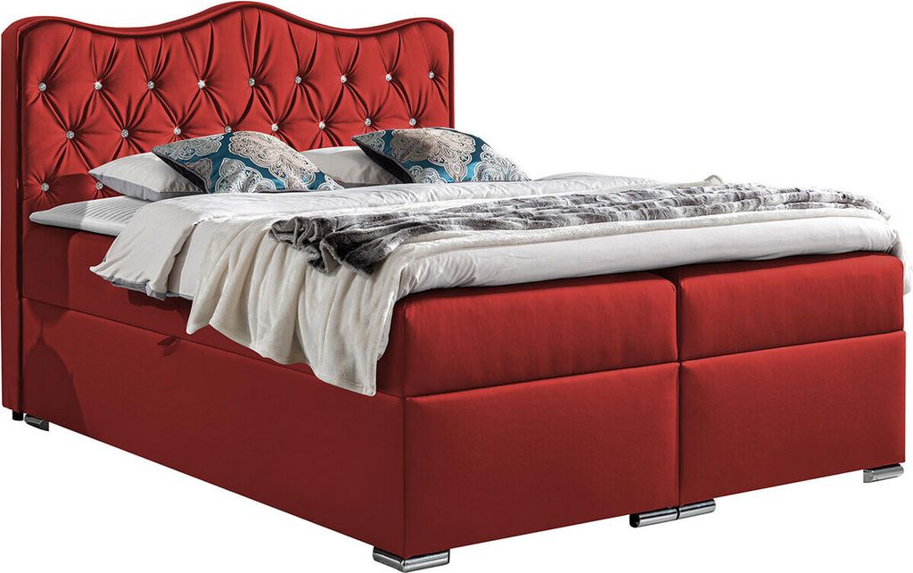 MIRJAN24 Boxspringbett Sultan, Stilvoll Doppelbett, Bett mit zwei Bettkästen, Schlafzimmer (Farbe: Soft 010a, Größe: 140 x 200 cm)