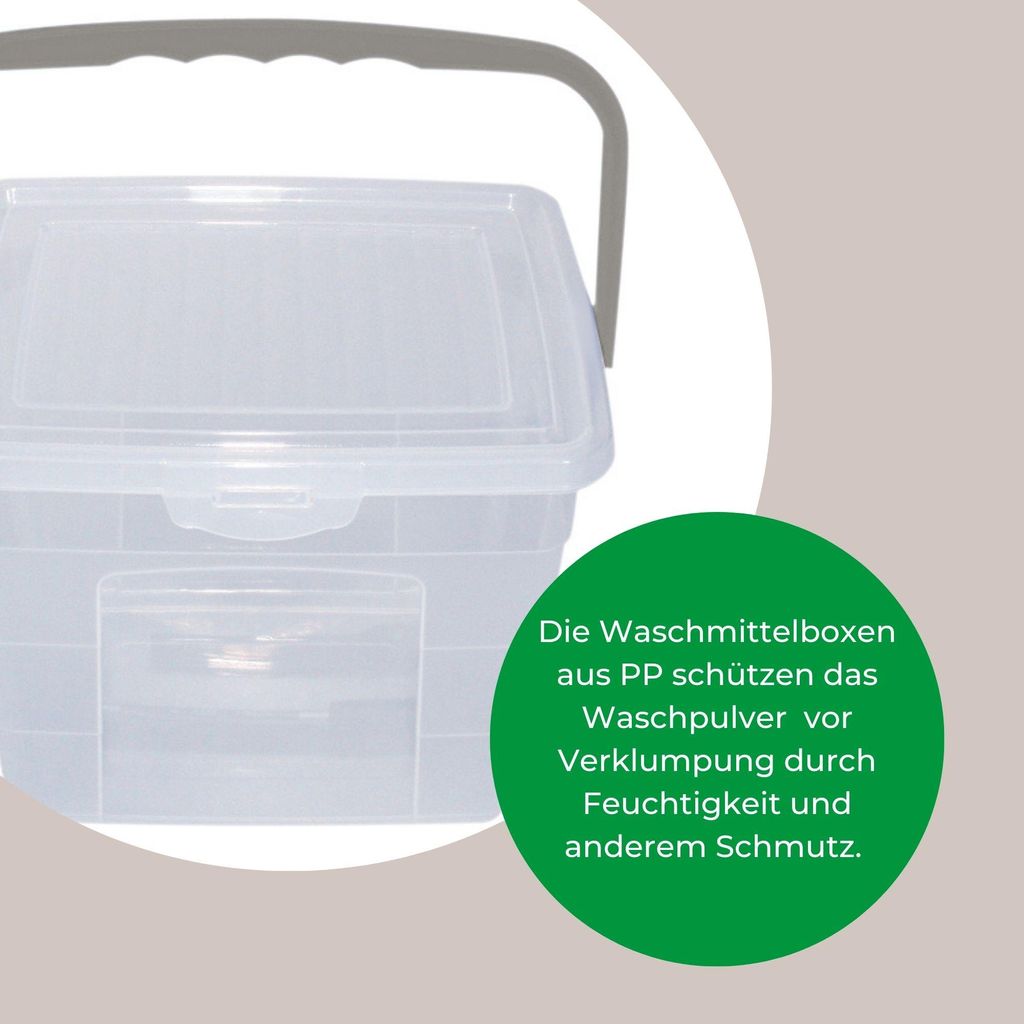Novaliv 2x Waschmittelbox mit Deckel 4 Liter I Transparent