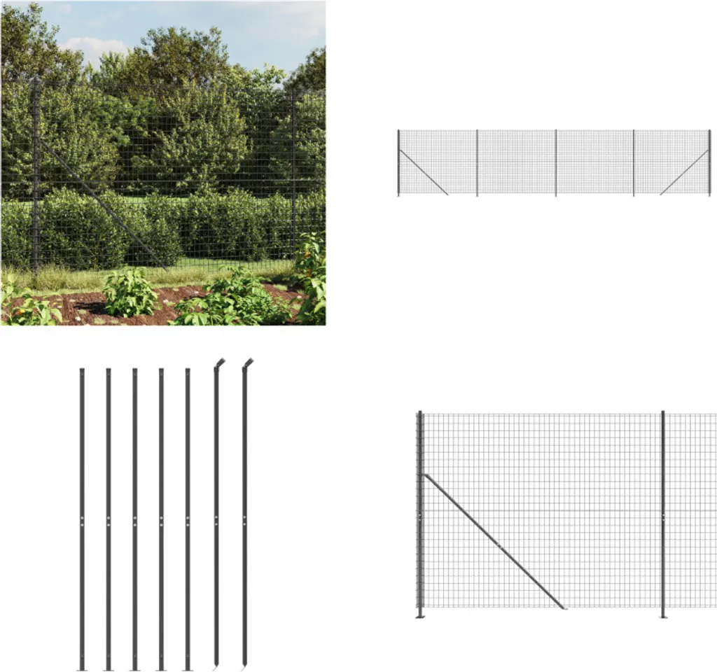 Recinzione Design Antracite 10m vidaXL | Rete Metallica Minimalista