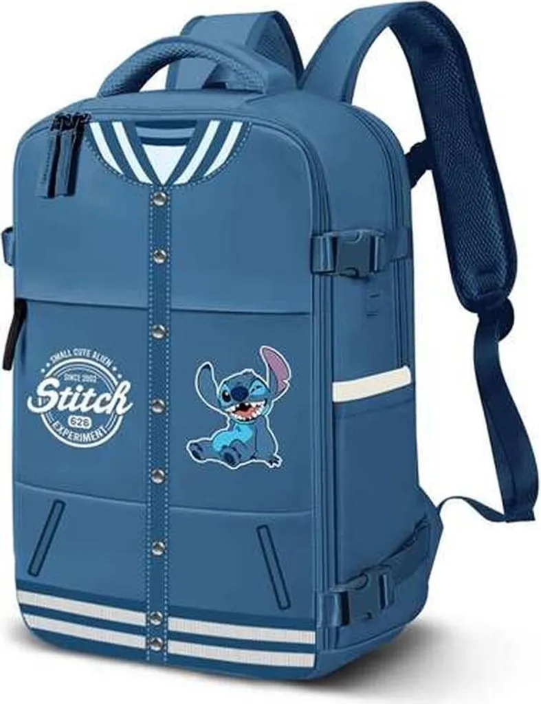 Zaino Viaggio Stitch 40x20x25 cm: Borsa Cabina Sotto Sedile Blu