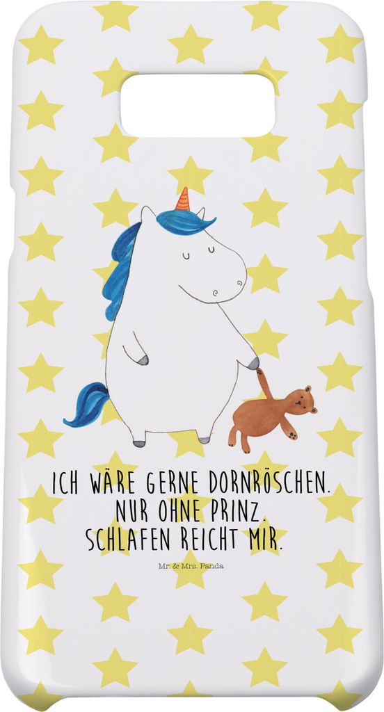 Mr. & Mrs. Panda Samsung Galaxy S8 plus Handyhülle Einhorn Teddy - Weiß - Geschenk, Handy Case, Bett, Gute Nacht, Unicorn, Hülle, Single, Handyc...