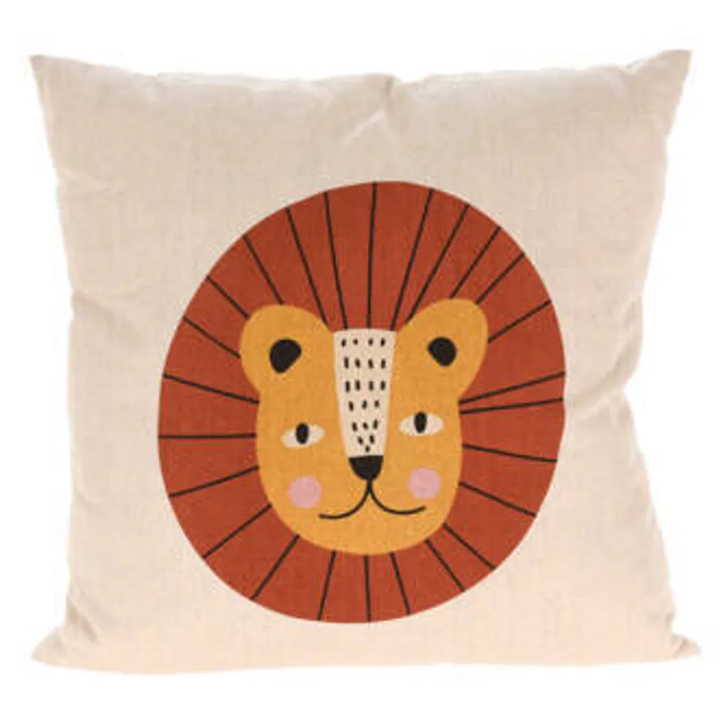 Coussin enfant SAFARI 40x40 lavable et moelleux - Motif animaux