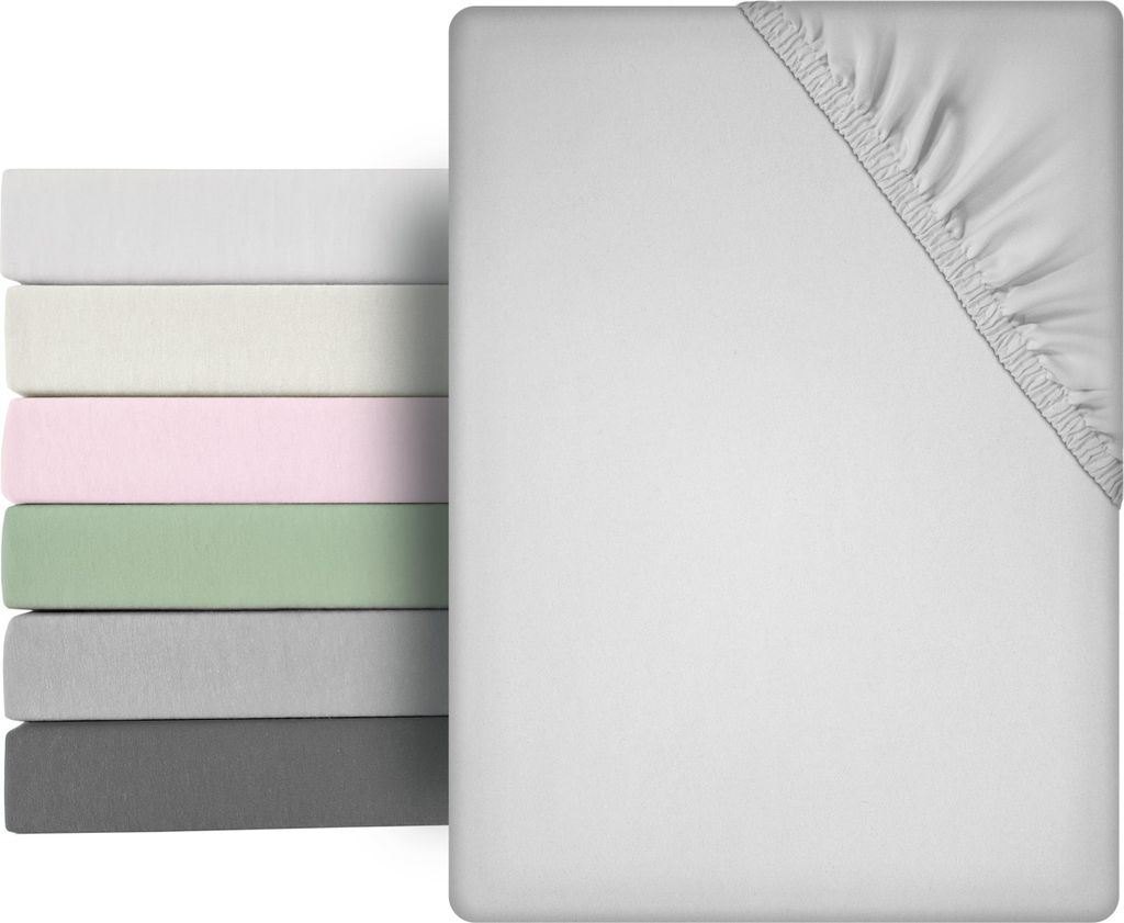 BEAUTEX Mikrofaser Spannbetttuch Bettlaken, Premium Mikrofaser, Größe und Farbe wählbar,140x200cm,Hellgrau, Matratzenart:Standardmatratze