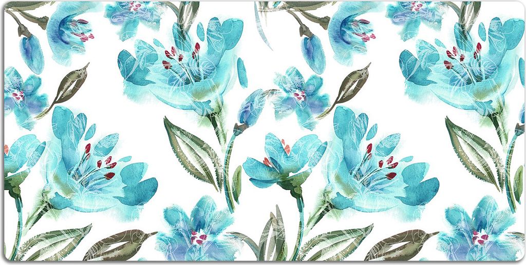 Schreibtischmatte Tischunterlage 120x60 cm Mauspad - Türkisblumen