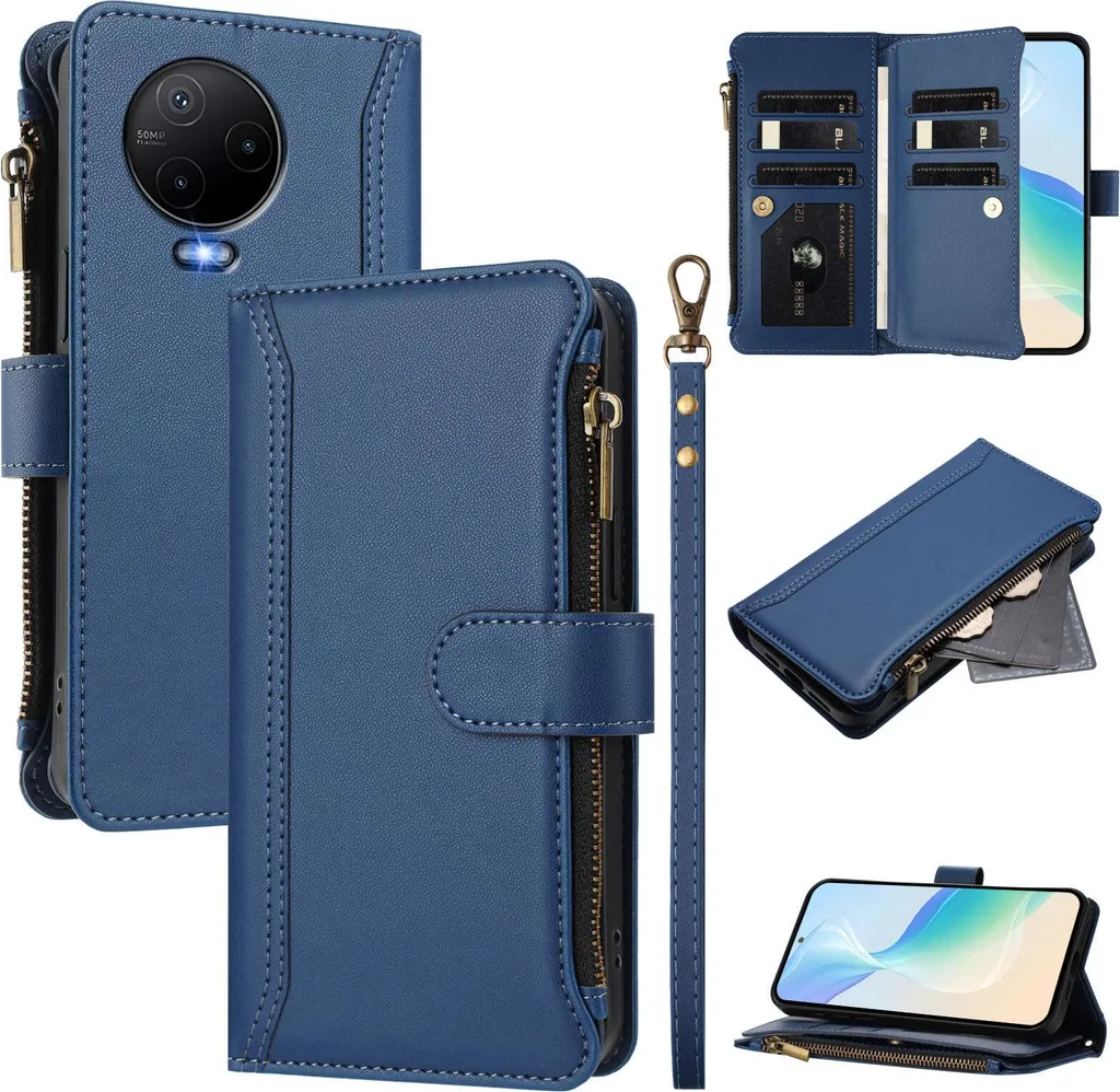 Custodia Infinix Note 12 2023 Blu | Portafoglio Chic con Cerniera