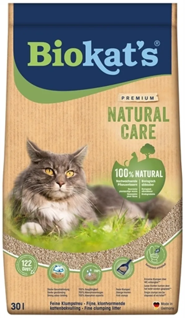 Litière pour chat écologique et compostable Biokat's Natural Care - 30L