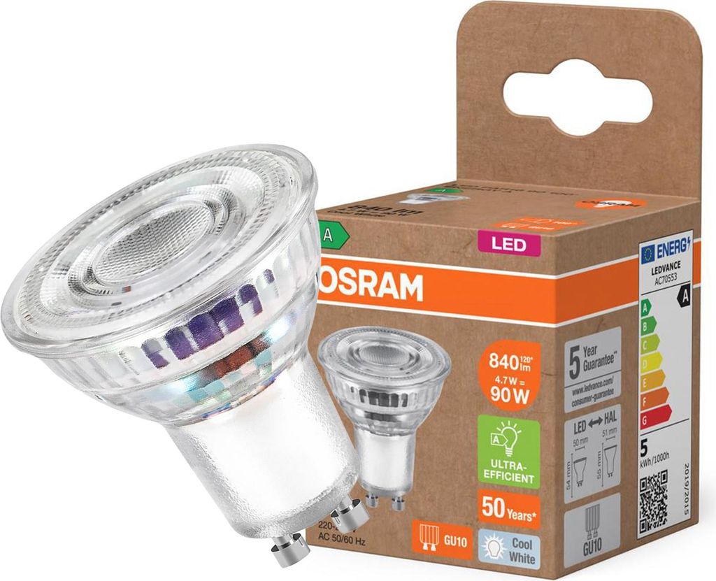 LED reflektorová žiarovka PAR16 OSRAM Energy Class s Obrázok produktu 