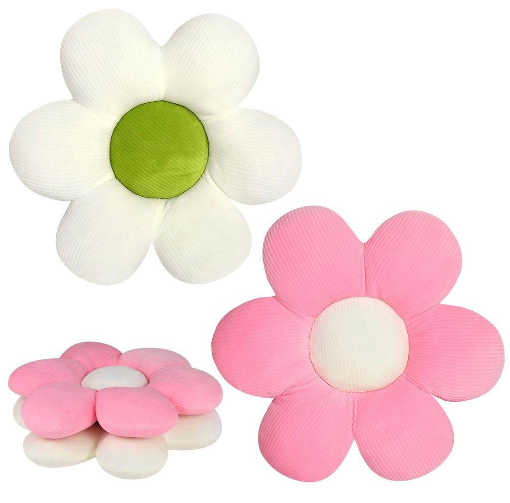 Blumenkissen, 40 cm große, niedliche, blütenförmige Bodenkissen/Sitzkissen, weiche, flauschige Blütenblattkissen für Zuhause, Sofa oder Auto (...