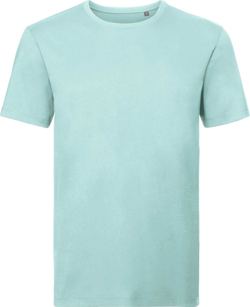Russell Herren Organik T-Shirt Kurzarm BC4713 (S) (Aquablau)