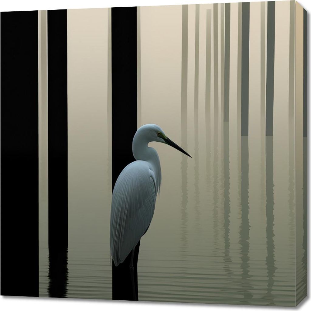 Bild 70x70cm Nebel auf Wasser