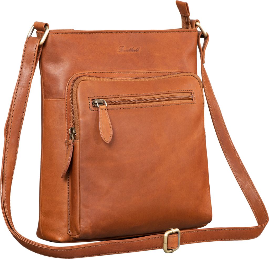 Benthill Damen Shopper Leder - Tasche aus echtem Rindsleder - Handtasche mit Reißverschluss - Schultertasche / Ledertasche - Vintage Umhängetasche