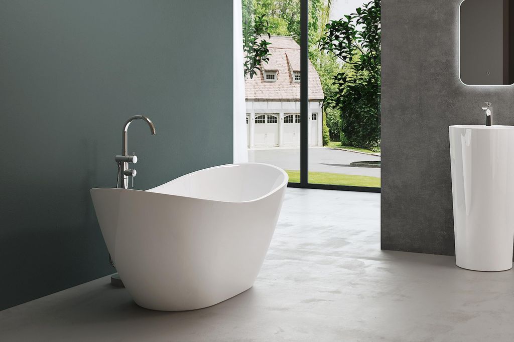 Mai & Mai freistehende Acryl-Badewanne Oval Standbadewanne Produktbild 3