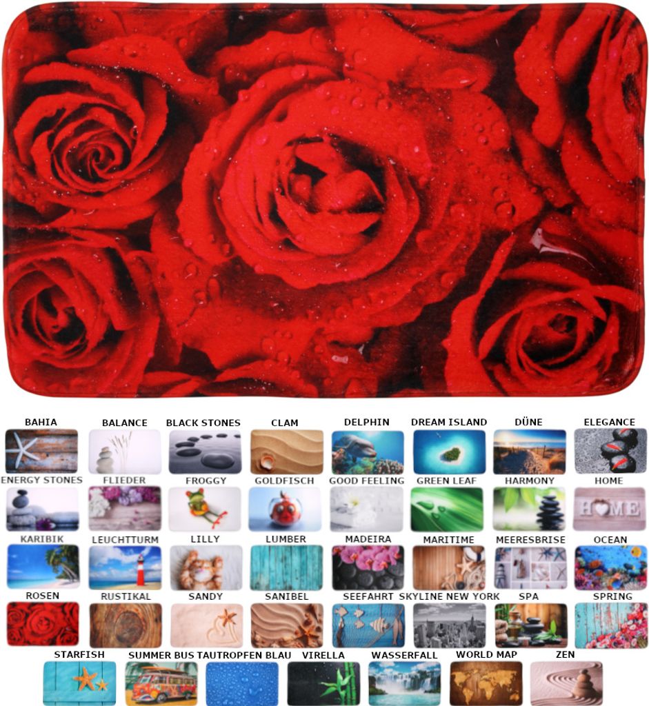 SANILO® Badteppich Rosen 70 x 110 cm Produktbild 