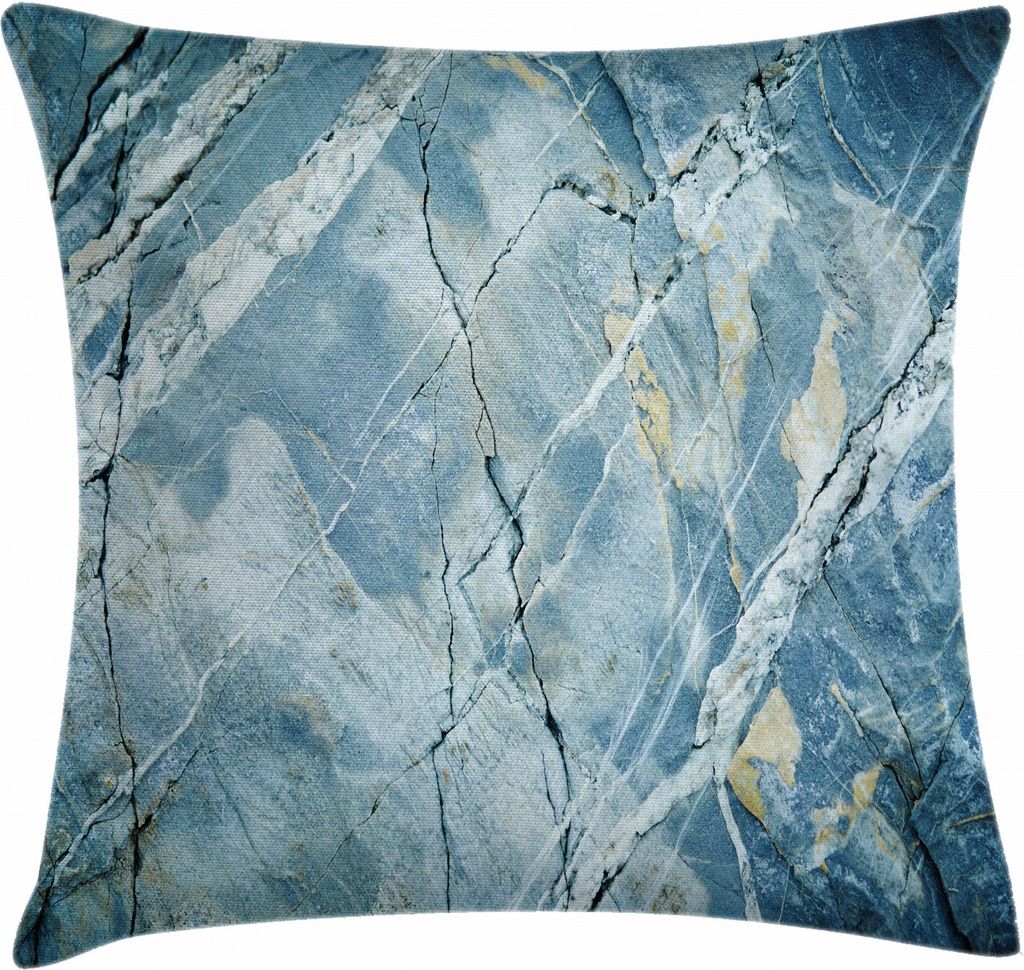 ABAKUHAUS Marmor Kissenbezug, Granit-Stein, für den Innen oder Außen Bereich geeignet mit Reißverschluß Waschbarer Stoff, 45 x 45 cm, Blassblau...