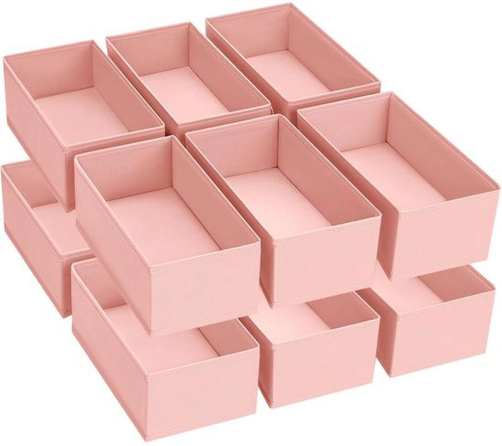 Opvouwbare Lade Organizer Set in Rosafarbe für Kleidung und Babyartikel