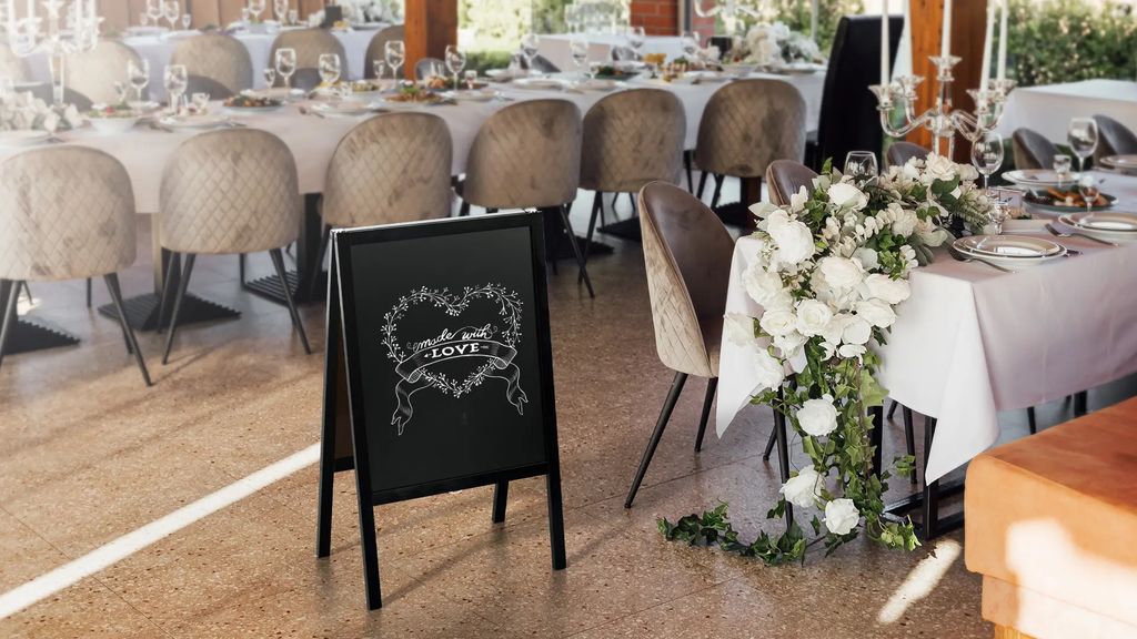 Reklamní áčko s křídovou tabulí 100x60 cm- černé Obrázek produktu 9
