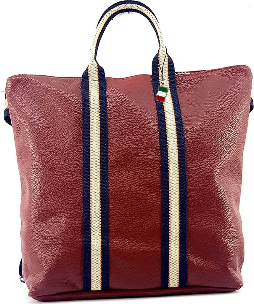City zaino rosso blu beige Florence borsa zaino pelle tela D2OTF609R