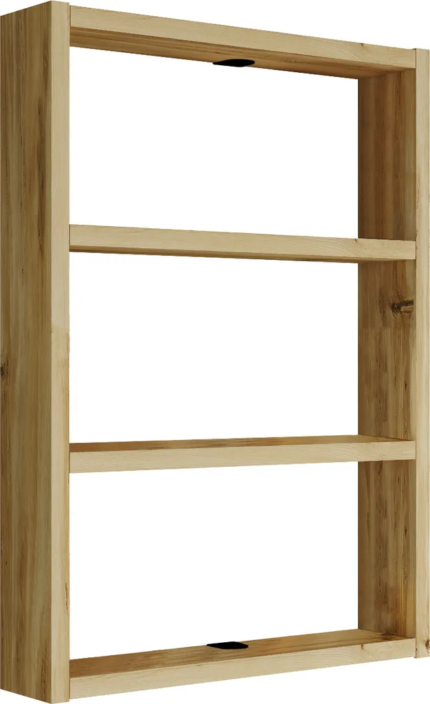 HowHomely | Mobiletti da cucina, libreria sospesa, scaffale a muro con 3 ripiani, legno naturale - 60 x 43,2 x 9 CM - Design moderno e salvaspazio
