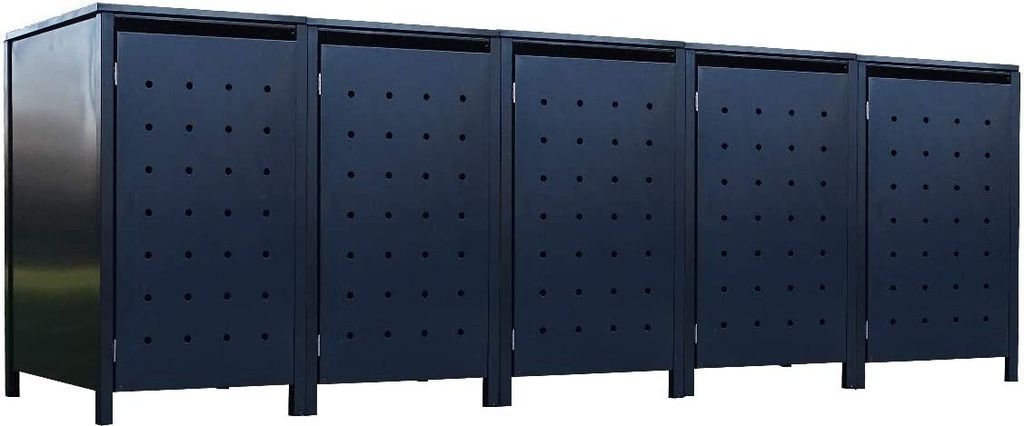 5 Tailor Mülltonnenboxen Basic für 240 Liter Tonne Stanzung 1 komplett Anthrazit
