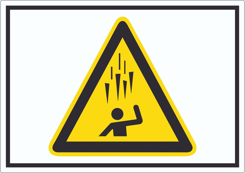 Achtung Eiszapfen Symbol Aufkleber A7 (74x105mm)