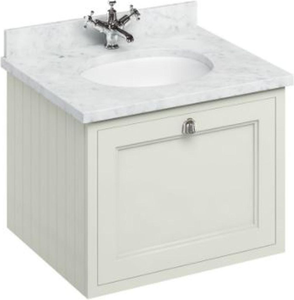 Casa Padrino Luxus Hänge-Waschschrank / Waschtisch mit Marmorplatte und Schublade - Luxus Kollektion