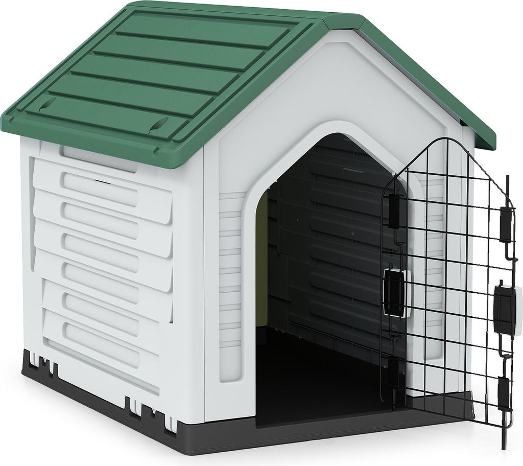 COSTWAY Hundehütte Outdoor, wetterfestes Hundehaus mit Produktbild 