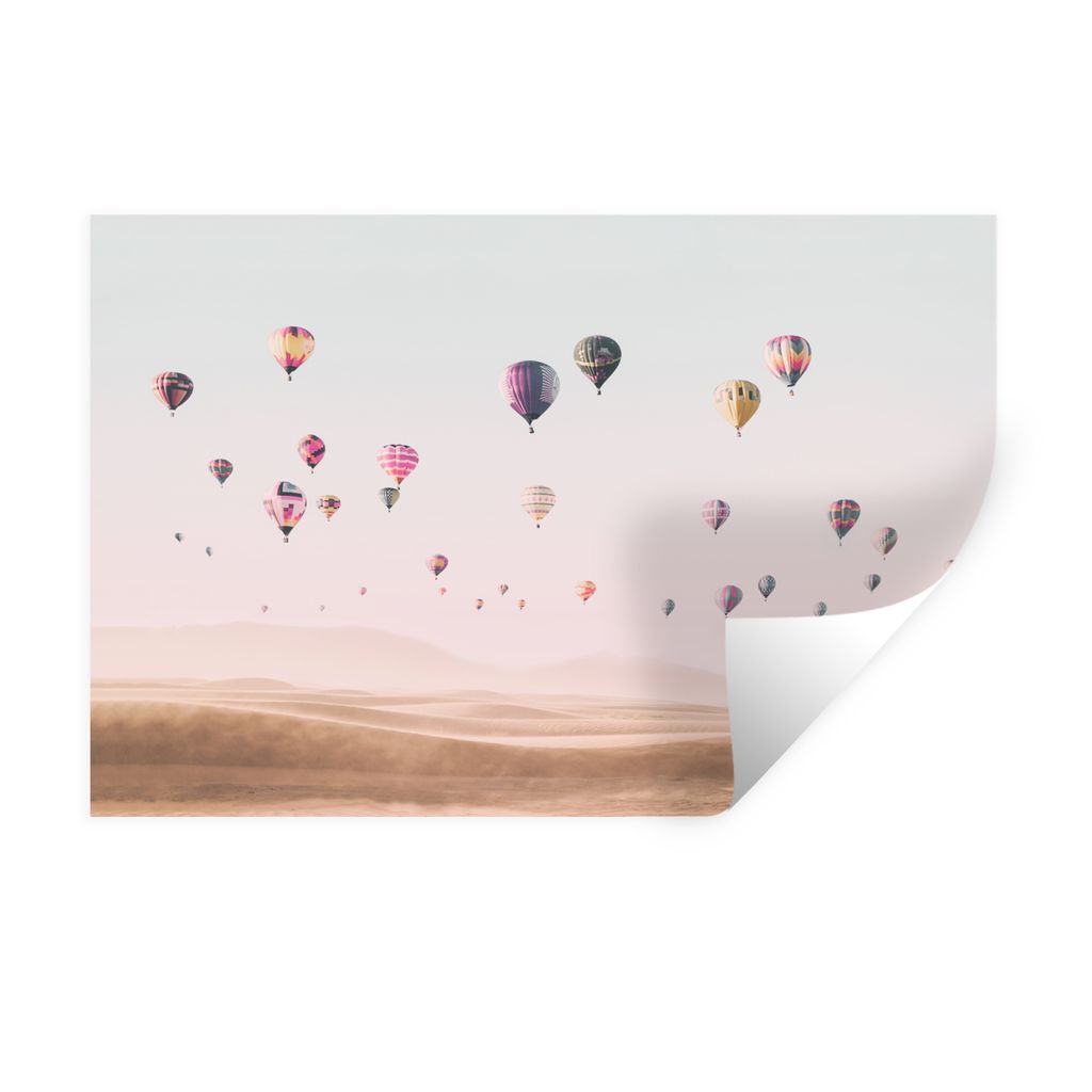 MuchoWow Wandtattoo Wandsticker Wandaufkleber Heißluftballon - Wüste - Himmel - Landschaft - Natur 30x20 cm Selbstklebend und Repositionierbar ...
