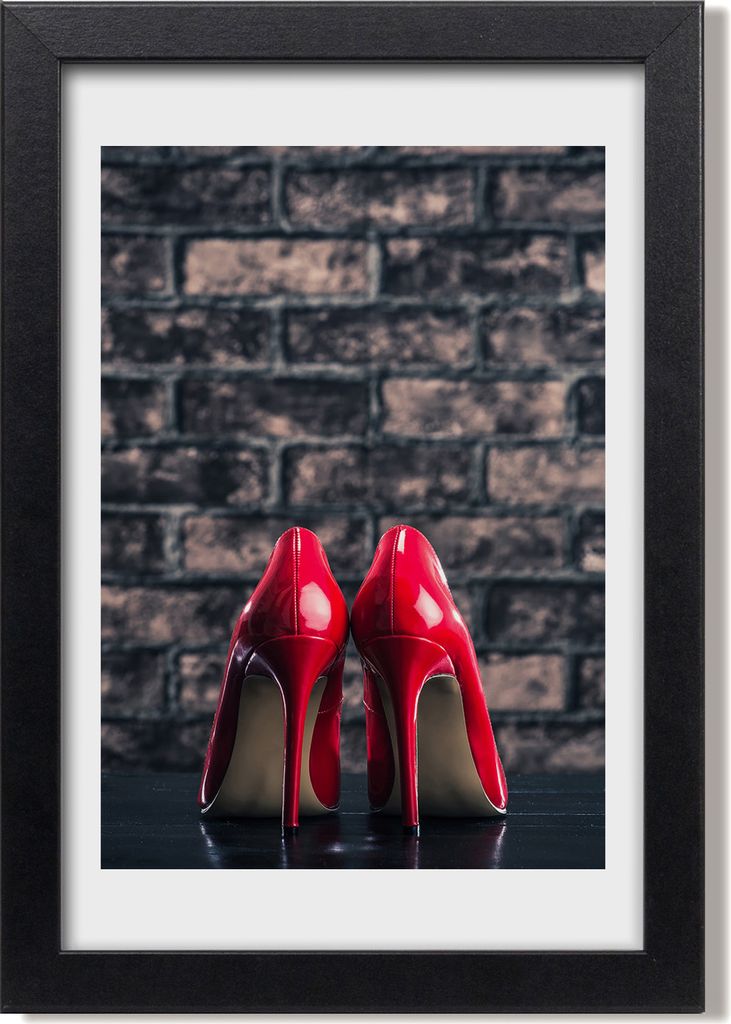 Bild 20x30 MDF-Rahmen, Wandkunst Rote High Heels
