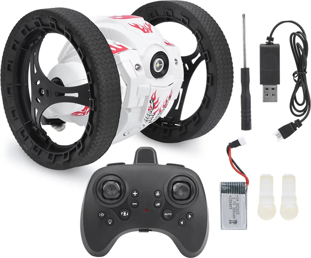 Voiture RC Tout-Terrain Sauteuse pour Intérieur avec Rotation 360°