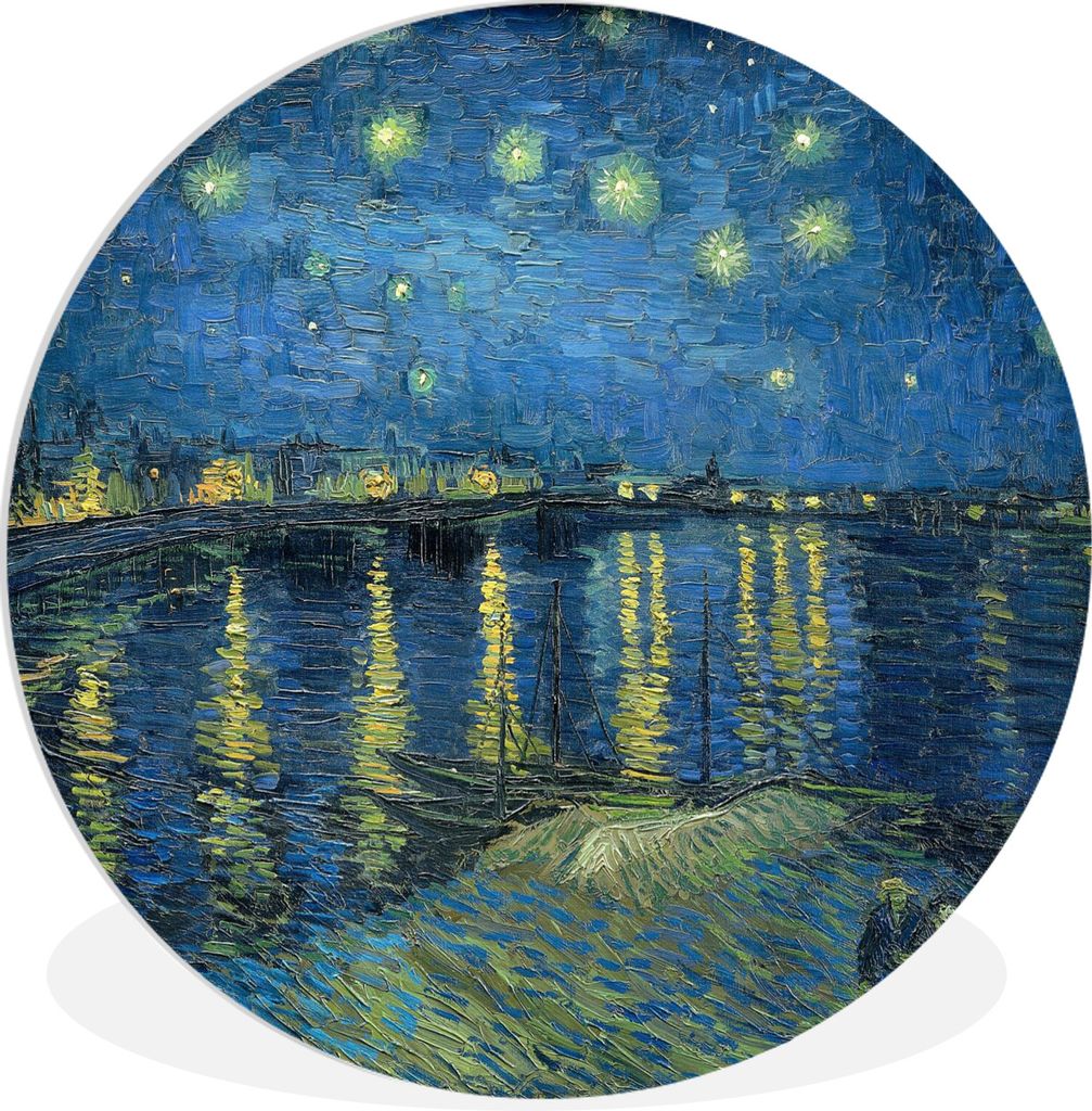 MuchoWow Rundes Wandbild - Runde Bilder Die sternenklare Nacht - Vincent van Gogh Ø 30 cm Kreis Wanddekoration Kunststoff - Wandkreis - Wandschm...