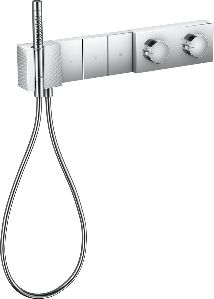 hansgrohe AXOR Edge Thermostatmodul Select 540/100 Unterputzmodell für 3 Verbraucher, Diamantschliff, 46711000