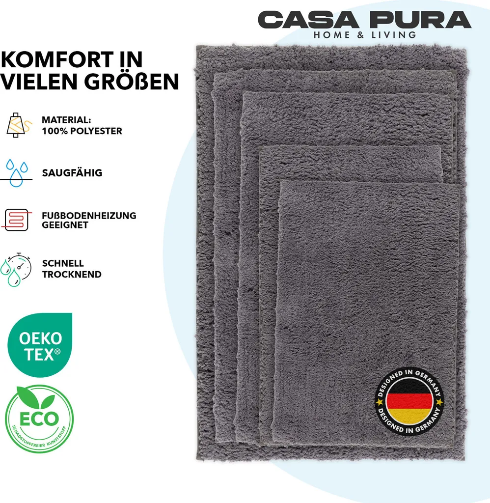 Tapis de douche rond gris foncé pour sortie de bain confortable et sec - 5