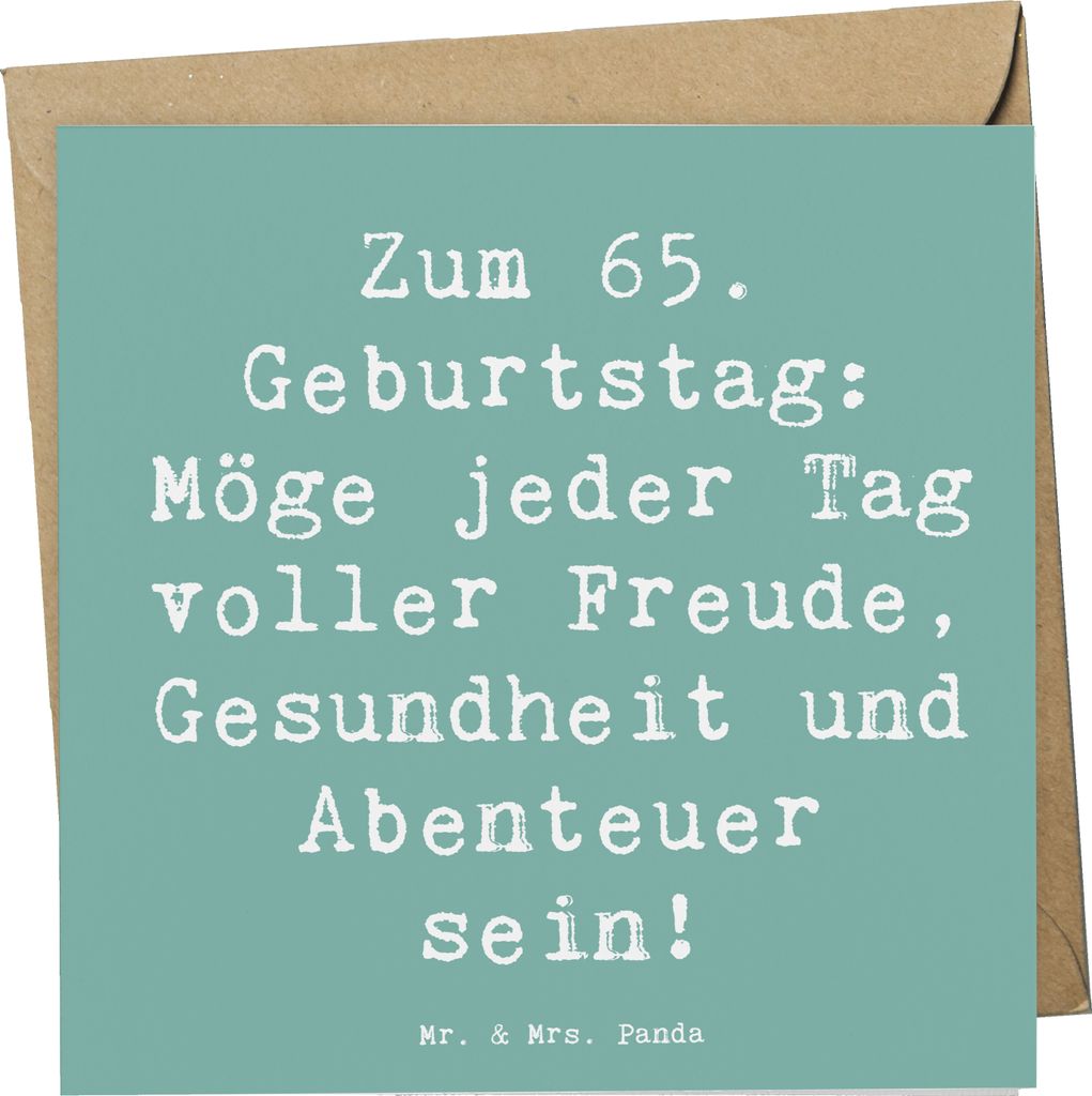 Mr. & Mrs. Panda doppelkarte Spruch 65. Geburtstag - Meeresbrise - Geschenk, faltkarte, inspirierend, Dekorationen, Alter, Grußkarte, Personalisie...