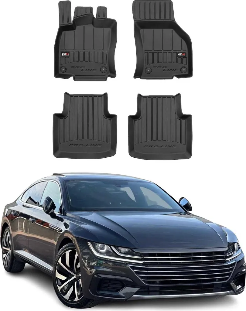 Tappetini VW Arteon 2017-2024 in TPE Nero 4pz | Protezione Su Misura