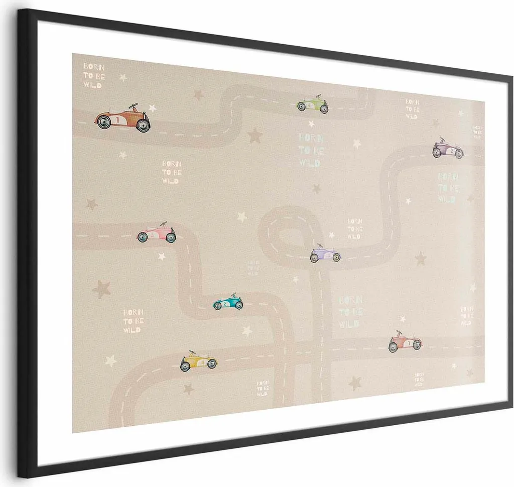 Poster Tecnico Auto da Corsa 90x60 Cornice Nera HD Print Anti-Riflesso