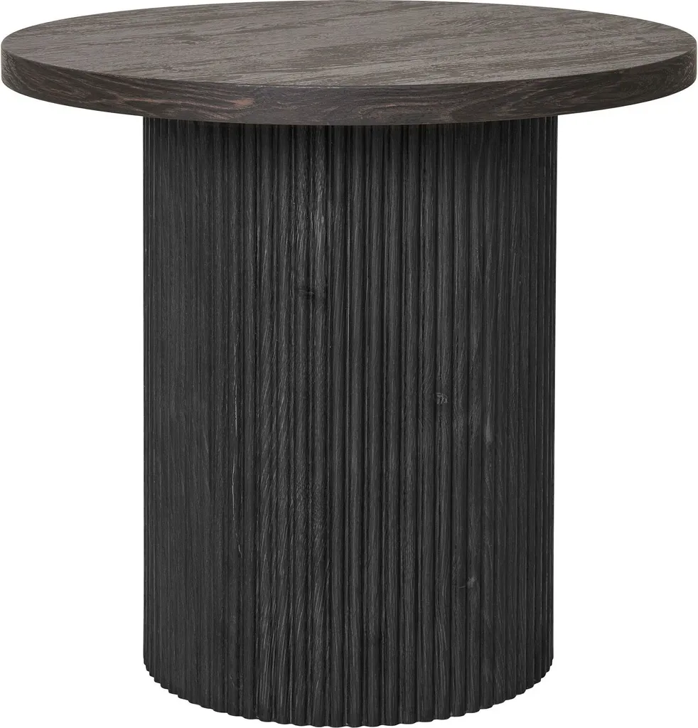 Table d'angle Boavista Ø48cm marron foncé, bout de canapé élégant