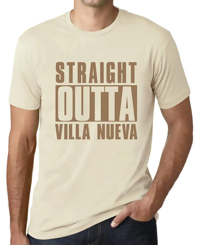 Herren Grafik T-Shirt Direkt aus der Villa Nueva – Straight Outta Villa Nueva – Öko-Verantwortlich Vintage Jahrgang Kurzarm Lustige Druck Gebu...