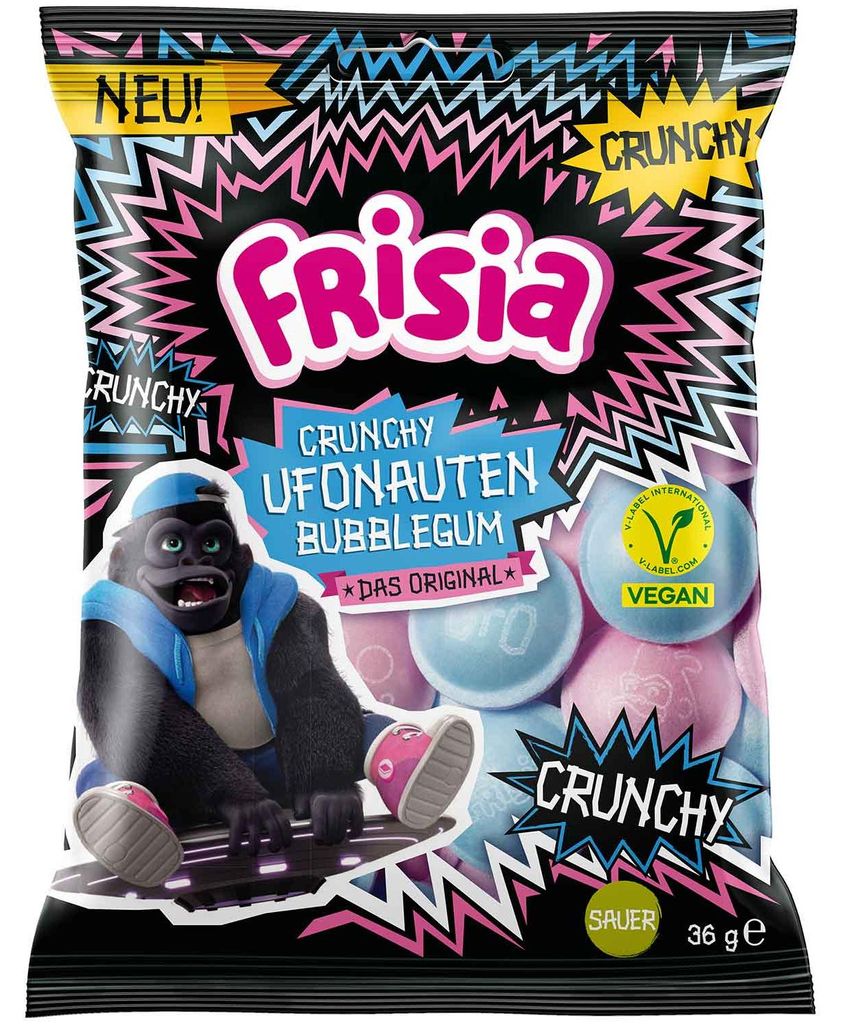 Frisia Crunchy Ufonauten Bubblegum 36g Produktbild 