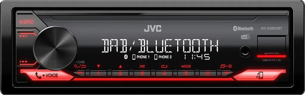 Autoradio Numérique JVC KD-X282DBT avec Kit Mains Libres et Port USB